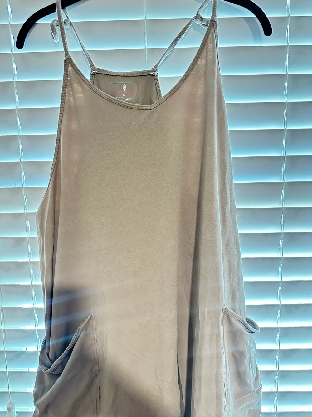 Free People Wide-Leg Jumpsuit in Light Beige